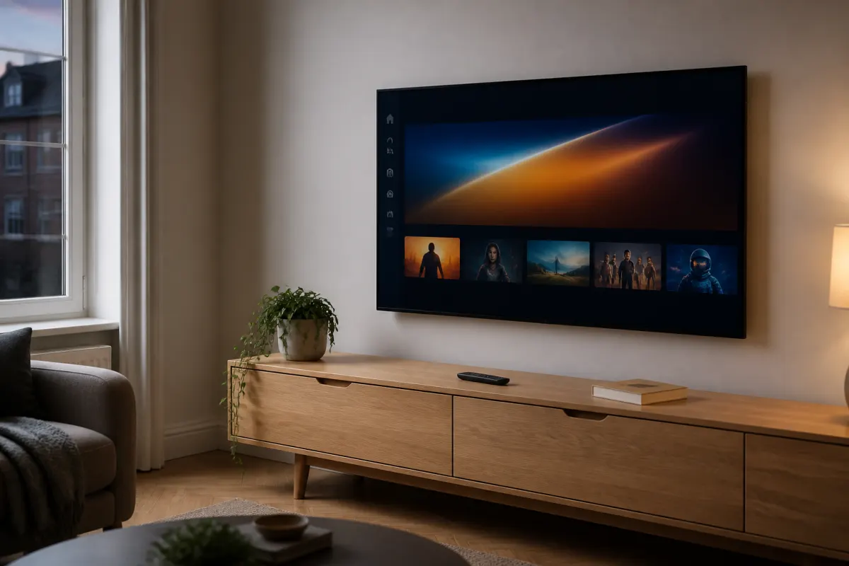 Living room TV ready for Vader IPTV setup